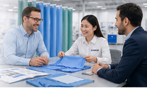 Business meeting and sample confirmation