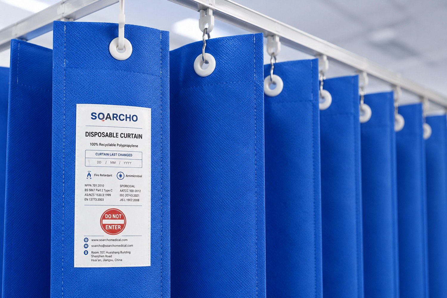 SOARCHO blue disposable curtains